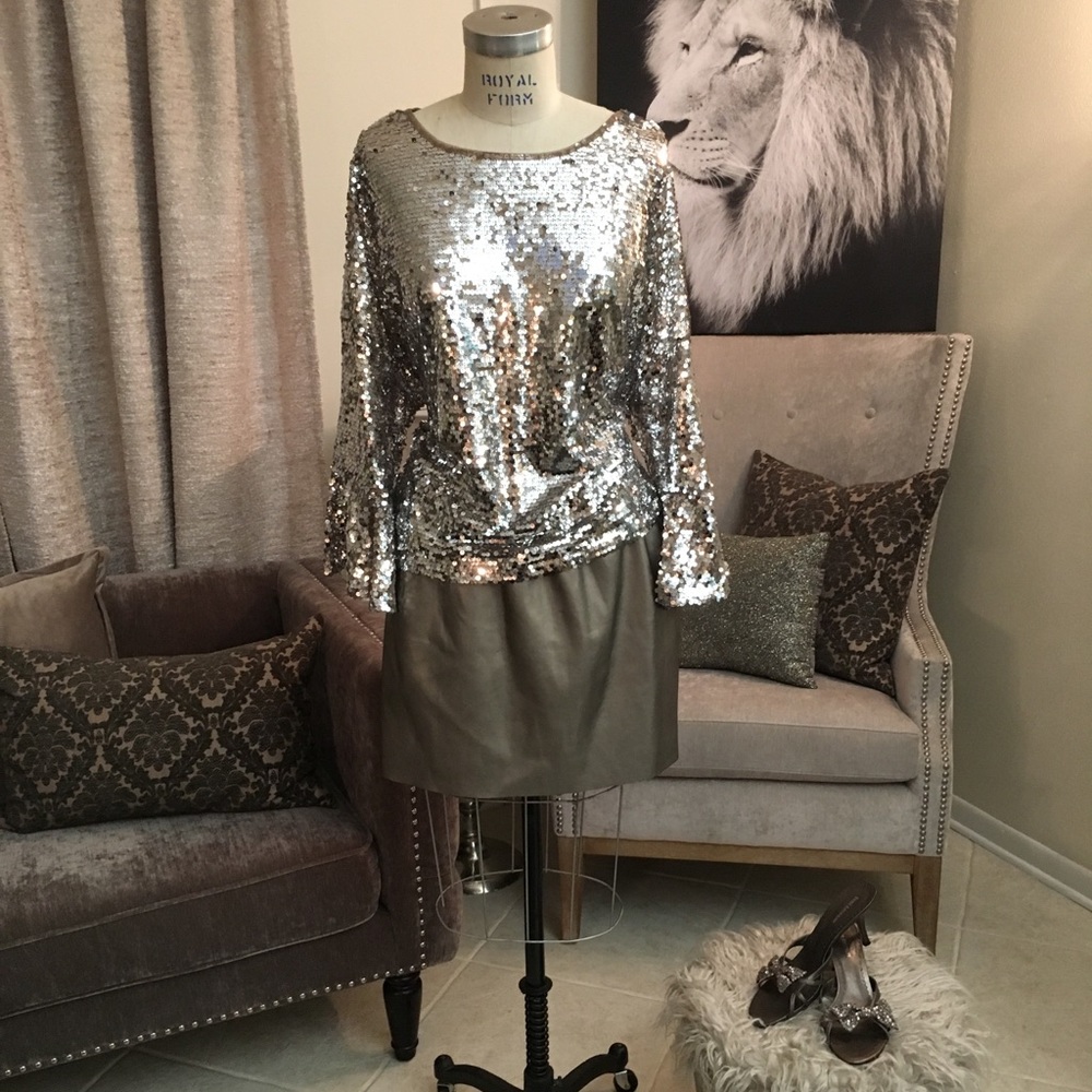 Zara Bronze Metallic Polyester Skirt - Picture 2 of 8